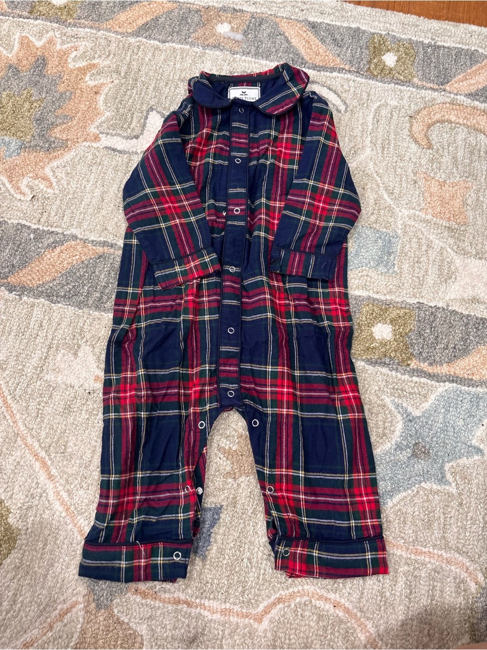 Baby's Brushed Twill Cambridge Romper in Windsor Tartan
